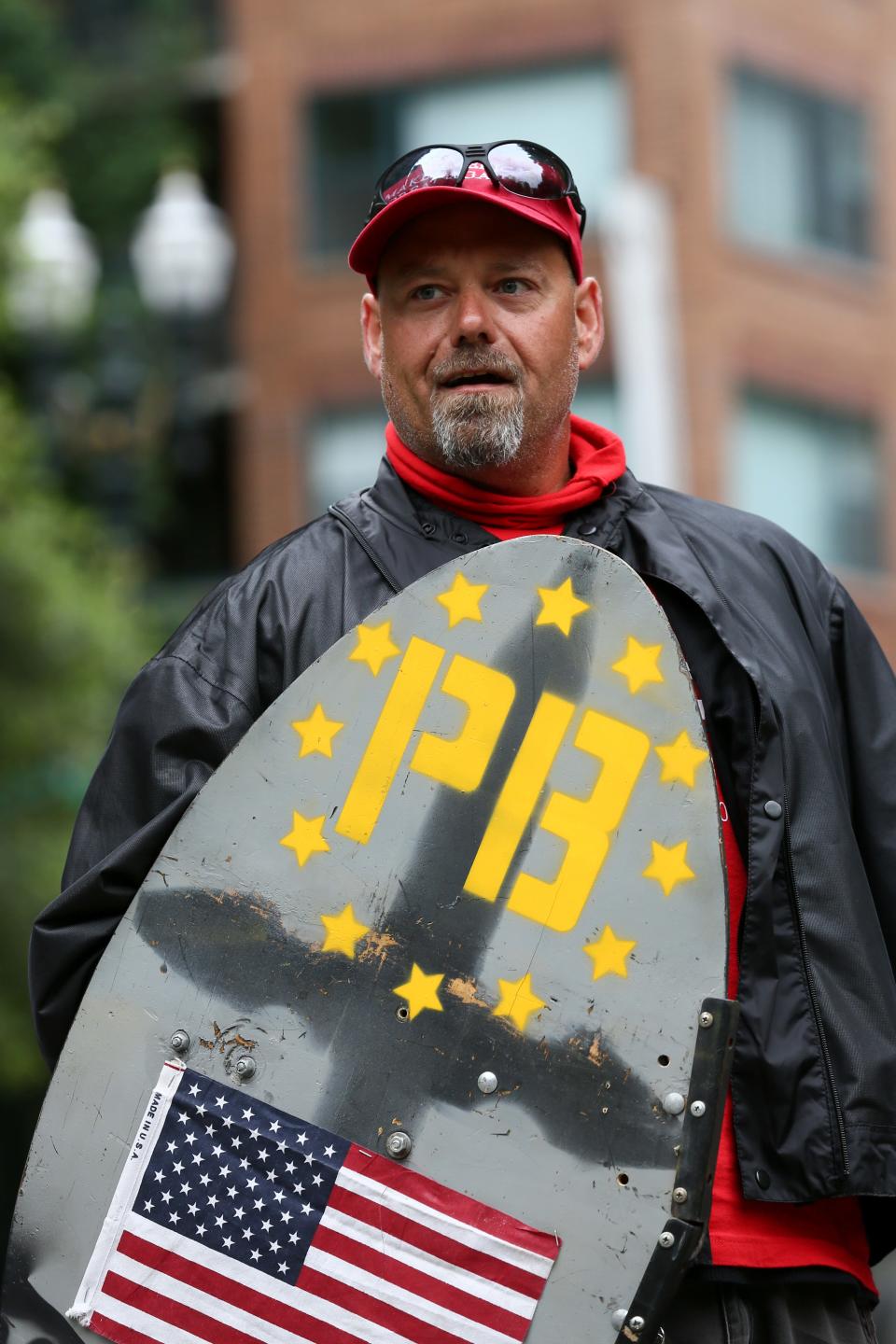 One of the 'Proud Boys' in the demonstration.&nbsp;