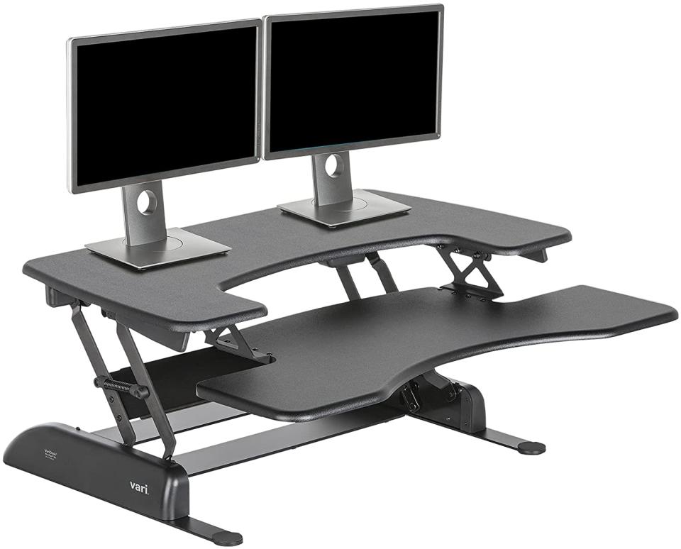 varidesk dual monitor desk converter pro plus