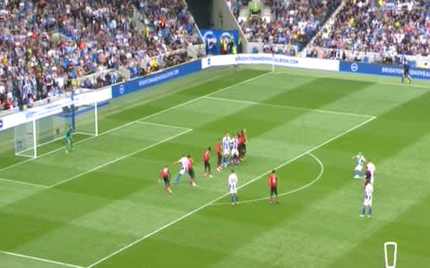 brighton freekick - Credit: Sky