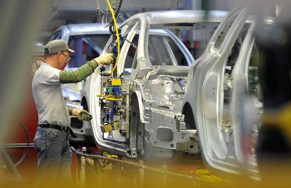 A view of the Vauxhall Astra production line at the Vauxhall Motors factory in Ellesmere Port, Cheshire.