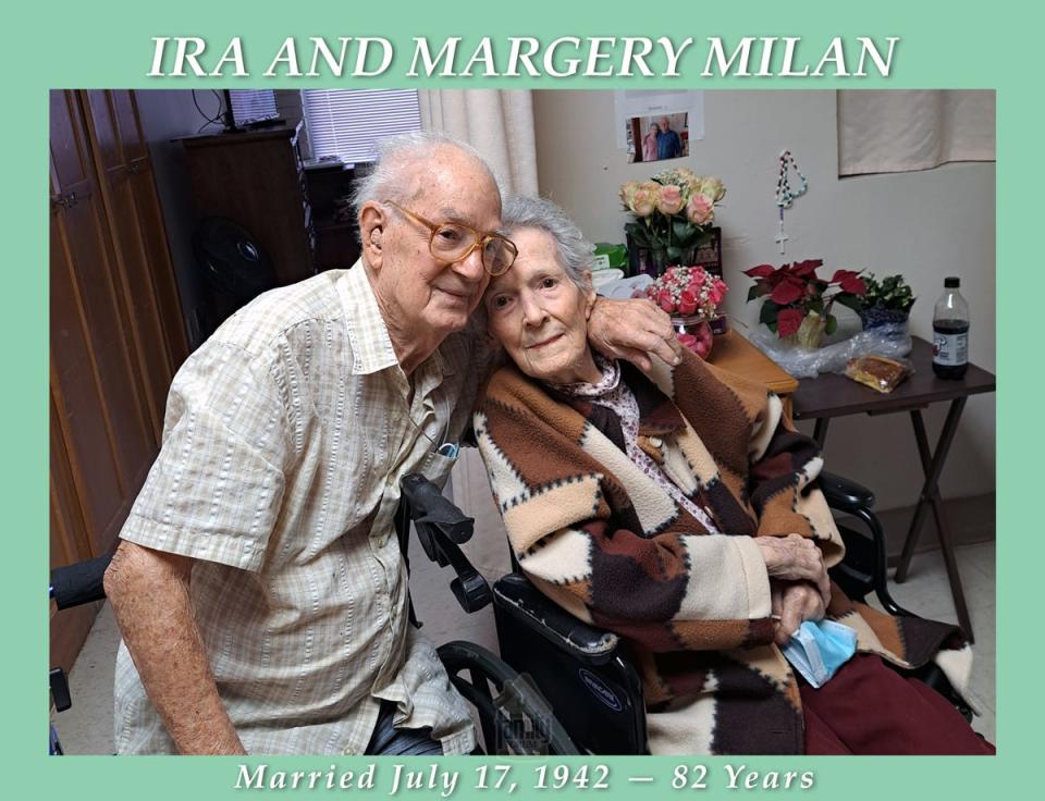 Ira and Margery Milan of New Orleans have won Louisiana’s Longest Married Couple title