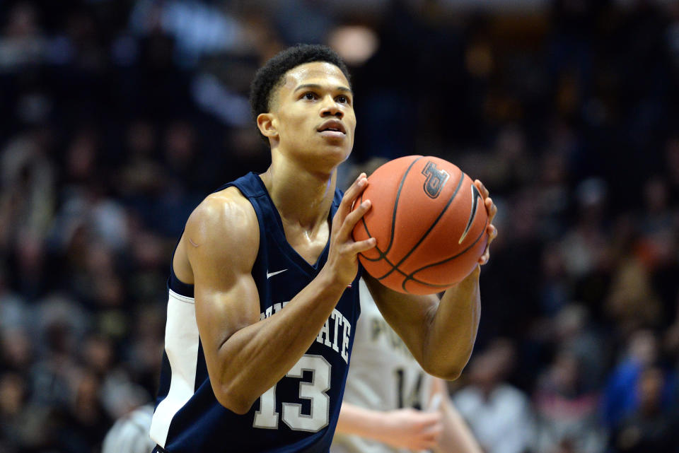 Rasir Bolton transferred from Penn State after coach Pat Chambers used the word "noose" in a conversation with him. (Photo by Michael Allio/Icon Sportswire via Getty Images)