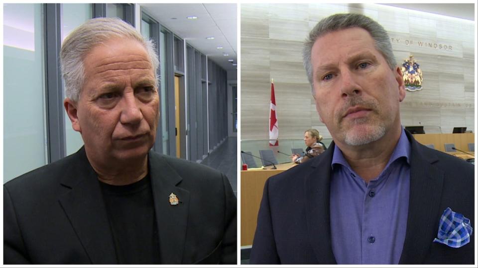 Angelo Marignani, left, is the city councillor for Windsor's Ward 7. Mark Winterton, right, is the City of Windsor's acting commissioner of infrastructure services.