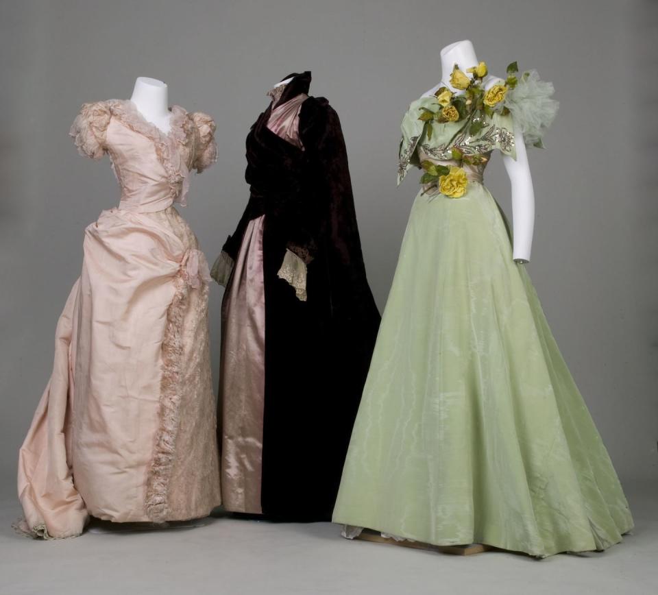 <p>By the end of the 19th century, brides began experimenting with colorful bridesmaids dresses and the all-white wedding party slowly started to become less common. White, green and rose were <a href="http://www.avictorian.com/weddingattire.html" rel="nofollow noopener" target="_blank" data-ylk="slk:the most popular colors in America;elm:context_link;itc:0;sec:content-canvas" class="link ">the most popular colors in America</a>, while gray, lilac, and violet were common in England. </p>