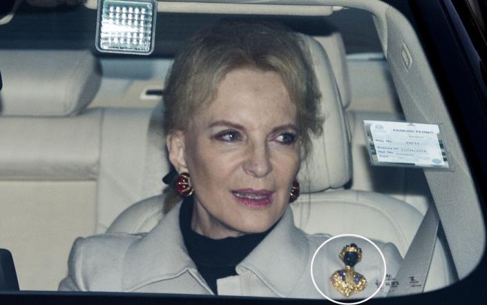 Princess Michael of Kent wears controversial blackamoor-style brooch in 2017 - Mark Cuthbert