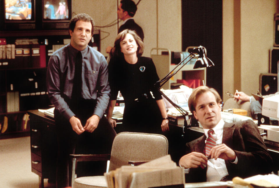 Love triangles are a very well-worn trope at this point, but few movies do it as well as Broadcast News, one of the best but most underrated rom-coms of the decade. It's about the romantic entanglement of three very different co-workers at a news network. Jane (Holly Hunter) is a workaholic producer, Aaron (Albert Brooks) an awkward but brilliant journalist, and Tom (William Hurt) is a personable but not-so-smart news anchor. The expected love triangle emerges between the three of them with Jane at the center, but the resolution is entirely unexpected yet deliciously satisfying. 