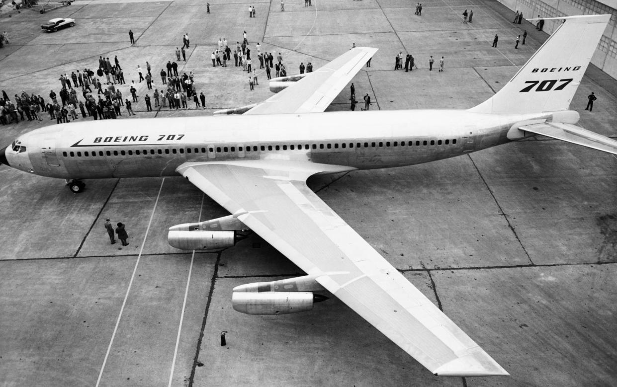 The Boeing 707 was first used for commercial service in 1958 and is still in use today