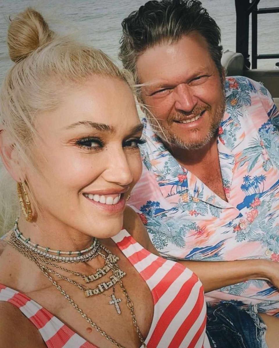 <p>Instagram/blakeshelton</p> Gwen Stefani and Blake Shelton on July 4, 2023