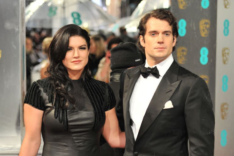 Henry Cavill y Gina Carano, en la alfombra roja de los Bafta en 2013