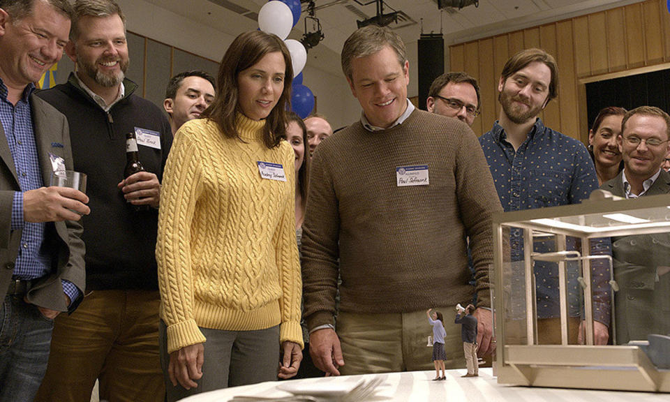 <p>From the director movies like <i>Sideways</i> and <i>Election</i>, Alexander Payne creates a whimsically Swiftian satire with <i>Downsizing</i>, in which Matt Damon, a bored office worker, volunteers for a new program which is miniaturising humans, in the hope it might one day solve the planet’s over-population problem. Hoping to persuade his wife (Kristen Wiig) to join him at a miniaturised community in Omaha, things don’t quite go to plan. </p>