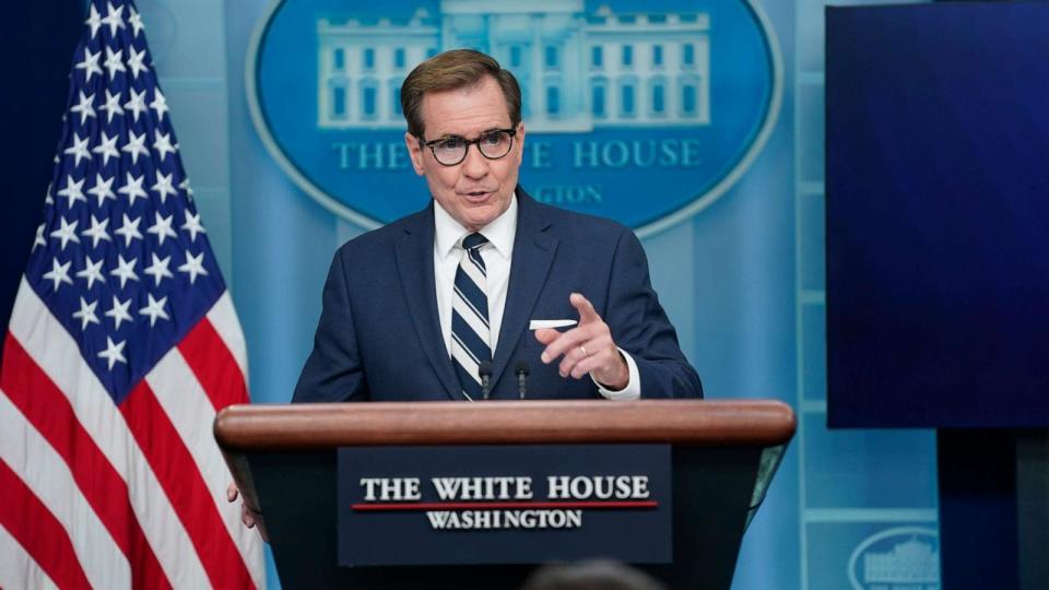PHOTO: National Security Council spokesman John Kirby speaks during the daily briefing at the White House, Oct. 30, 2023. (Evan Vucci/AP)