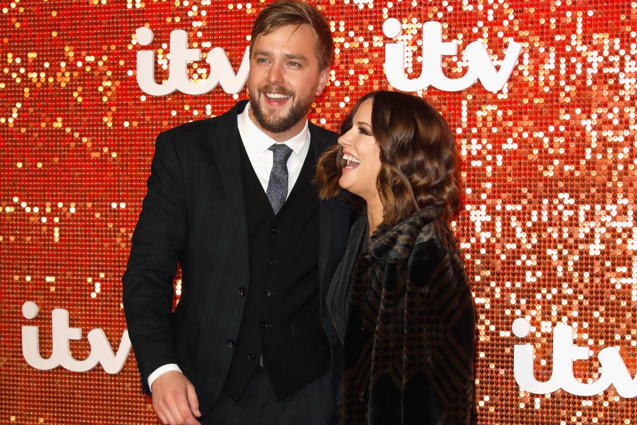 Man of the moment: Iain Stirling with Caroline Flack: Tristan Fewings/Getty