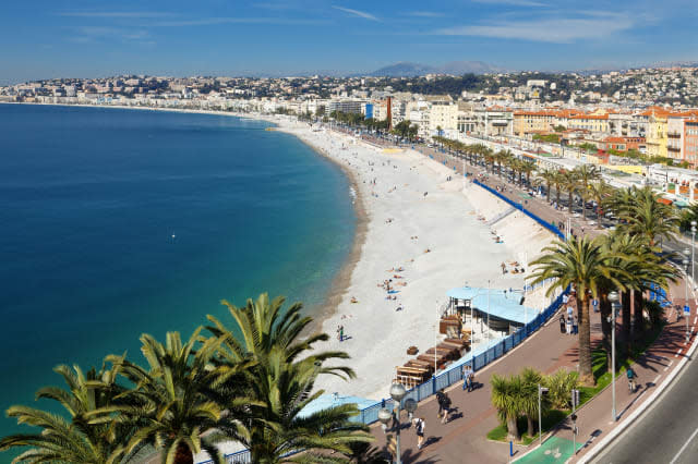 Beach and Promenade des Anglais in Nice