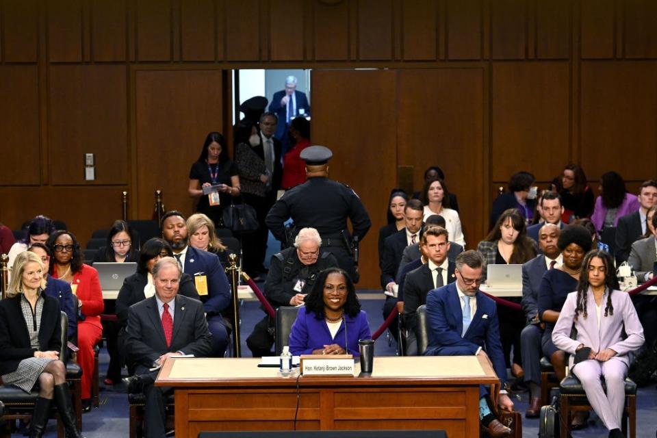 U.S. Supreme Court nominee Judge Ketanji Brown Jackson attends the Senate Judiciary confirmation hearing on Capitol Hill March 21, 2022 in Washington, DC. (Photo by Mandel Ngan-Pool/Getty Images)