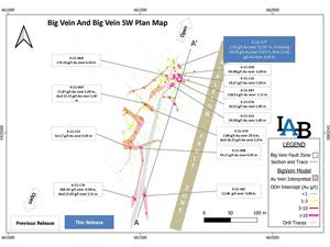 Plan map of significant Big Vein intercepts.