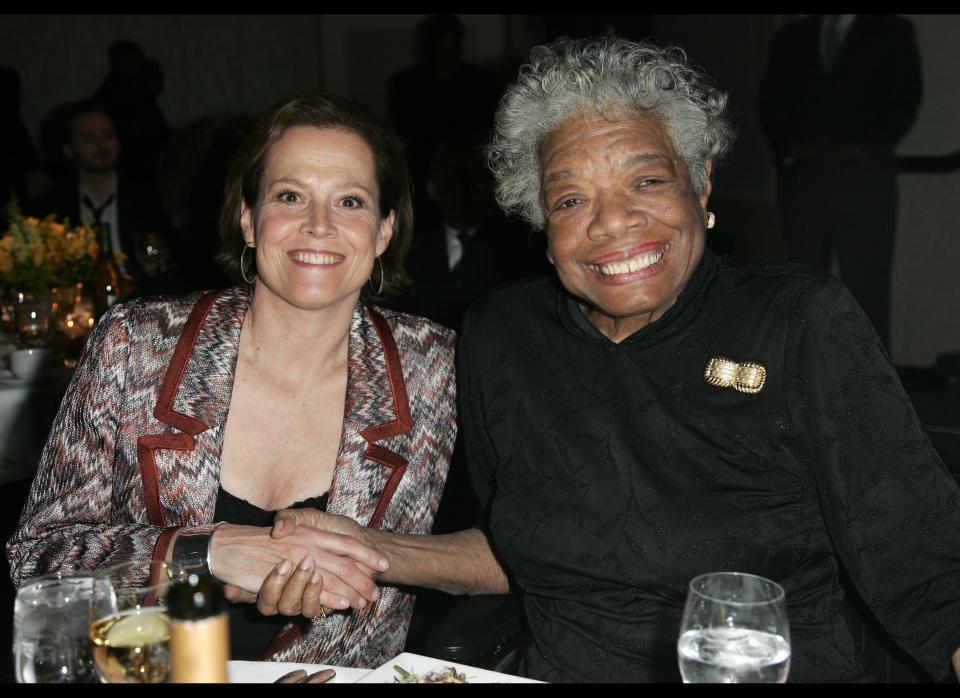 Actress Sigourney Weaver and poet Maya Angelou attends the 2009 Straight for Equality awards at the Marriott Marquis.