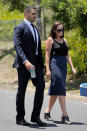 Rugby League player Greg Inglis and girlfirend Sally Robinson arriving at the funeral.
