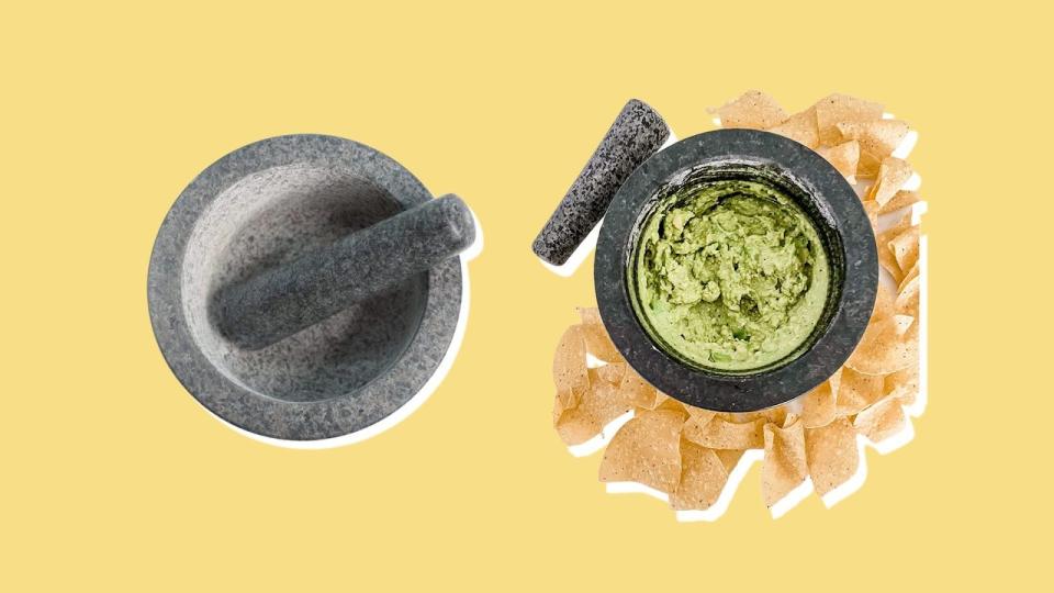 Serving up fresh guacamole made with a mortar and pestle adds a traditional touch.