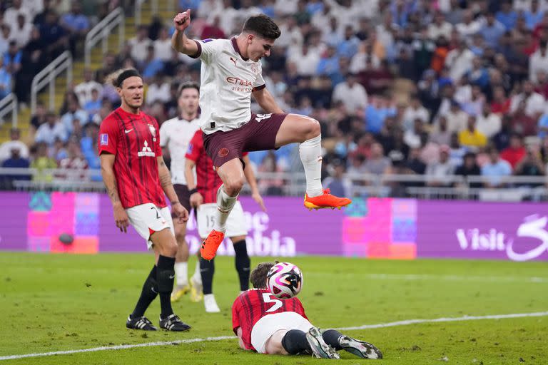 Julián Alvarez, en el triunfo contra Urawa Reds