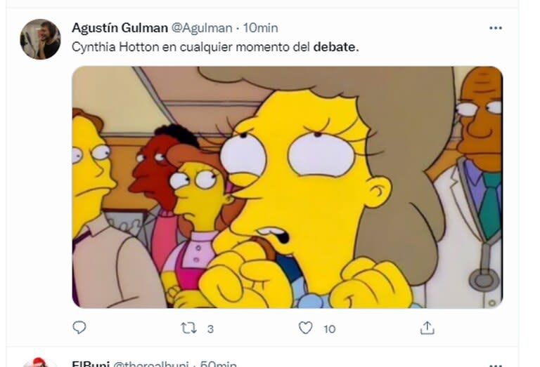 Los memes del debate de candidatos a diputados por la provincia de Buenos Aires (Foto: Captura Twitter/@Agulman)