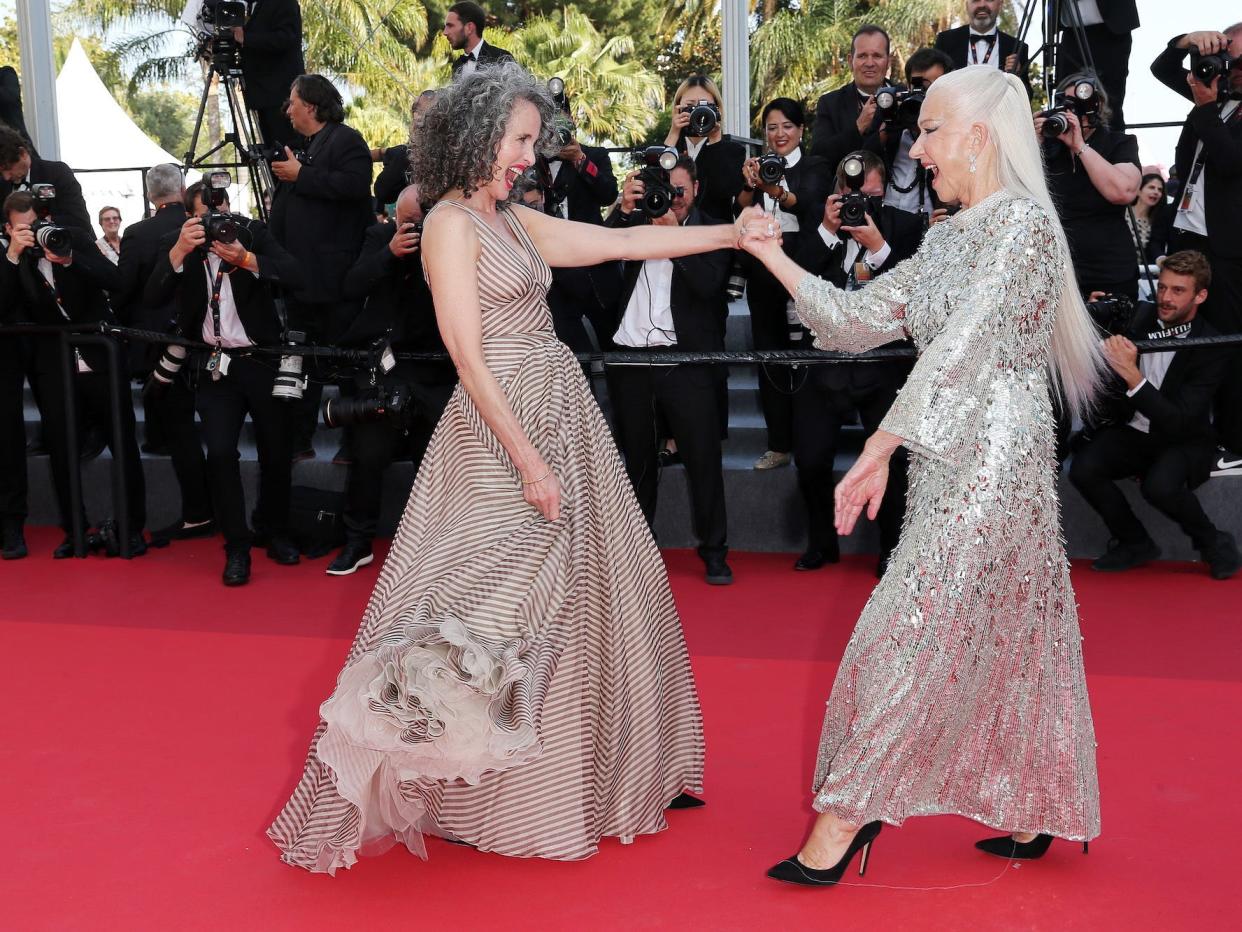 Andie MacDowell and Helen Mirren at the Cannes Film Festival on May 27, 2022.
