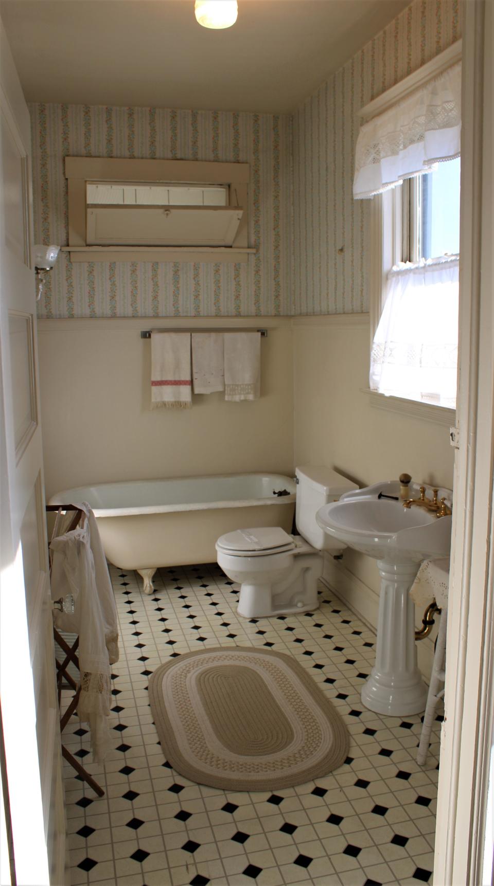 The only bathroom in the house in the Bradford house.