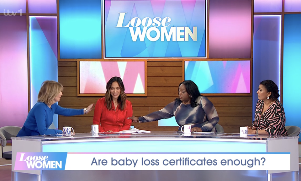 The Loose Women reached out to offer Myleene Klass support. (ITV screengrab)