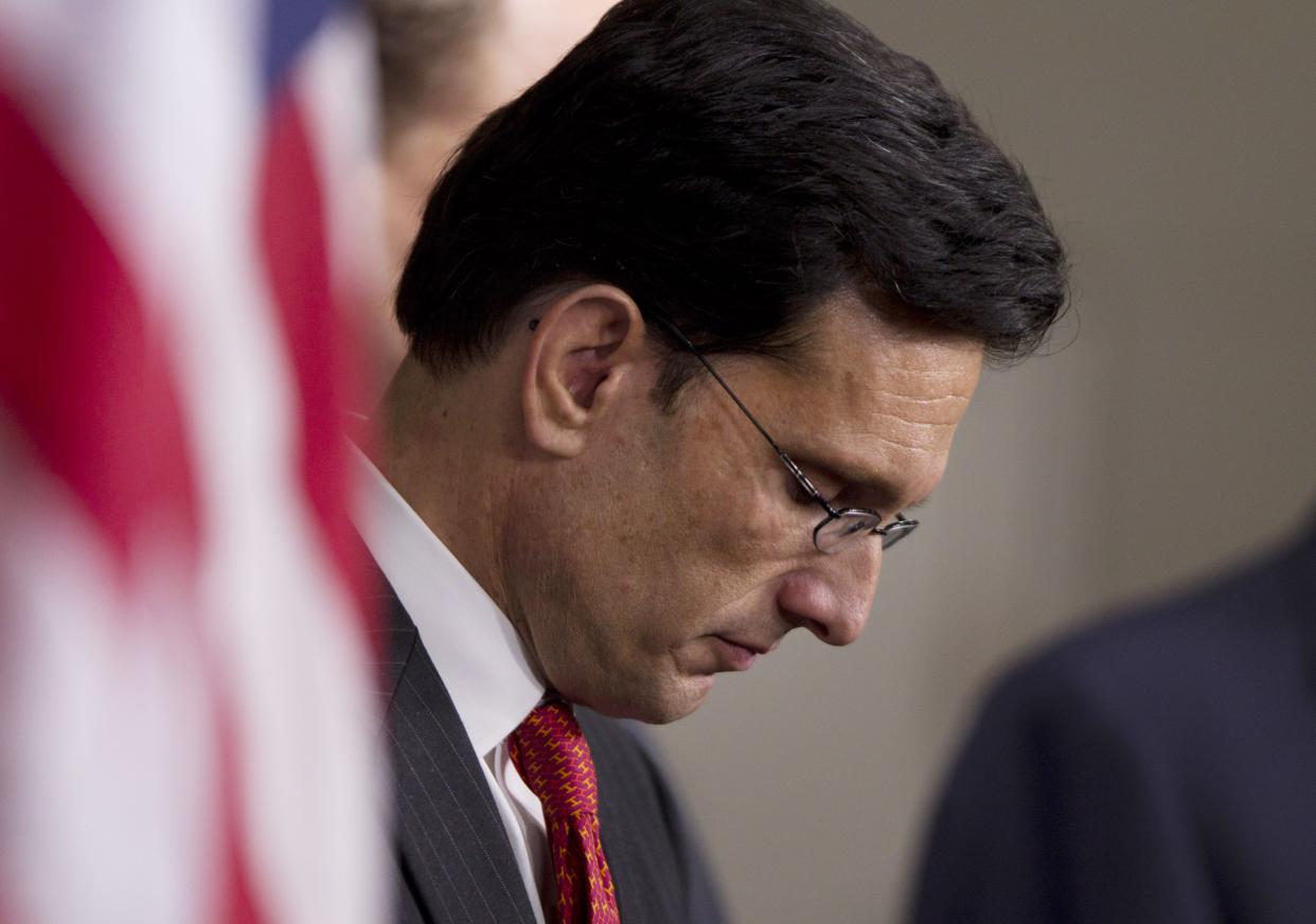 File photo of then House Majority Leader Rep. Eric Cantor, R-Va., during a news conference on Capitol Hill in Washington, Dec. 22, 2011. (Evan Vucci/AP Photo)