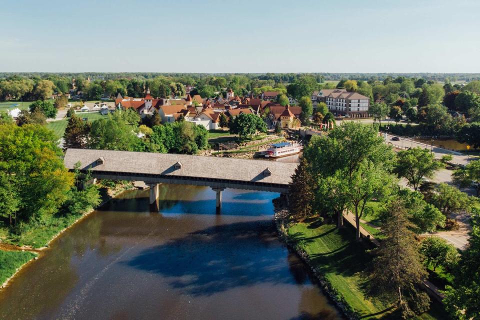 Aerial view of Frankenmuth, Michigan