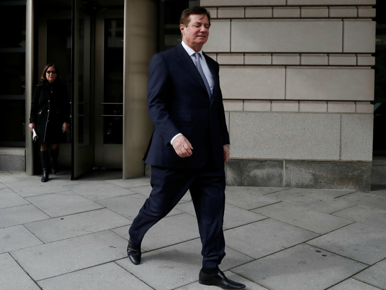 Paul Manafort leaves US District Court in Washington, DC February 14, 2018: REUTERS/Leah Millis