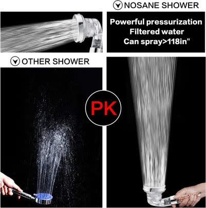 Not only does this 53%-off ionic shower head filter your water, the micro nozzle technology also increases the water pressure while saving up to 30% on the water that's actually used!