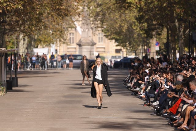 A model wears a creation for the Stella McCartney Spring/Summer 2024 womenswear fashion collection