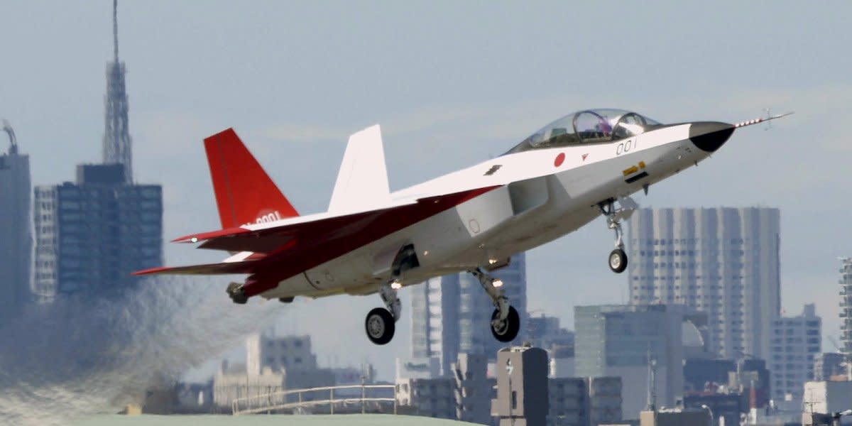 A prototype of the first Japan-made stealth fighter X-2 Shinshin, formerly called ATD-X, takes off to mark its maiden flight at Nagoya Airfield, also known as Komaki Airport, in Toyoyama town, Aichi prefecture, central Japan, in this photo taken by Kyodo April 22, 2016.