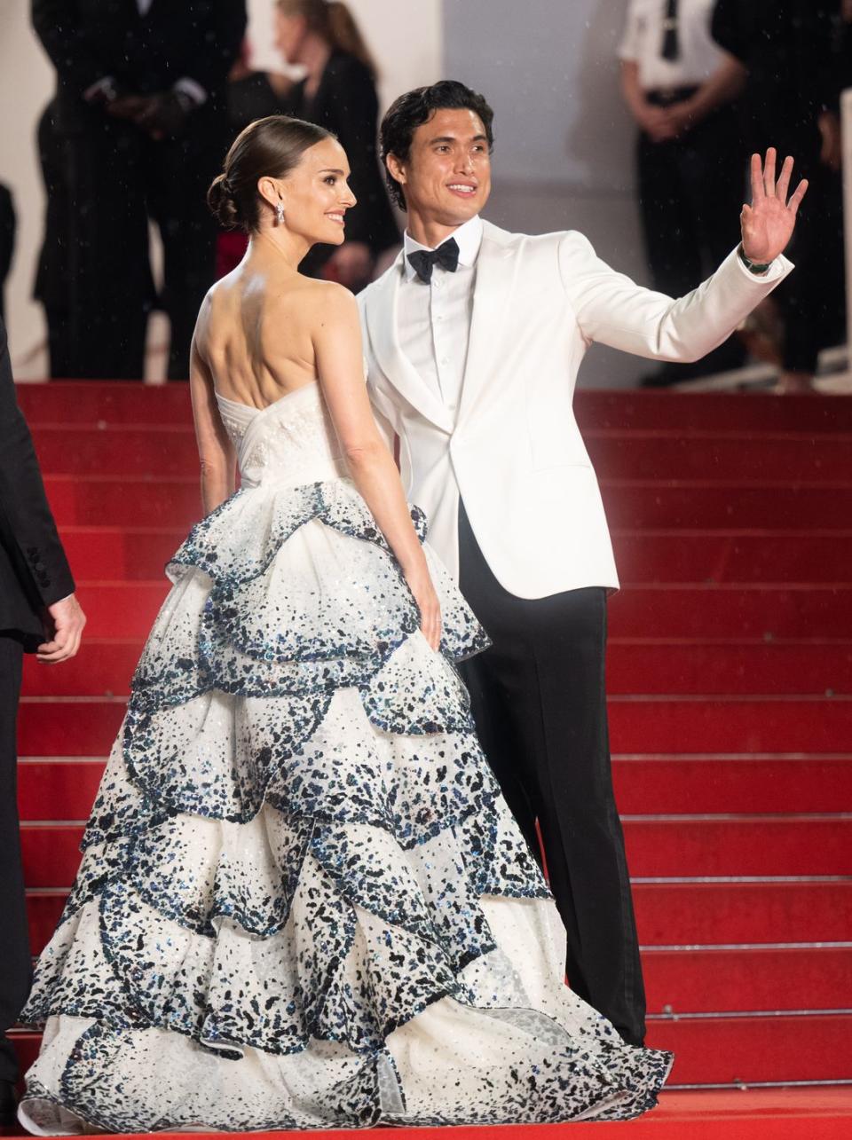 Natalie Portman and Charles Melton on the 'May December' red carpet