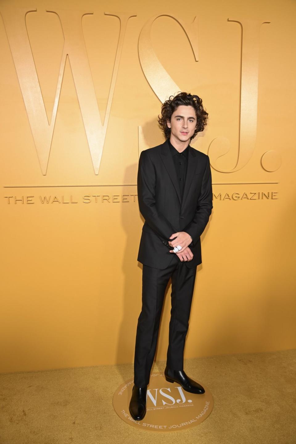 Timothée Chalamet. Noam Galai/Getty Images for WSJ. Magazine Innovators Awards 