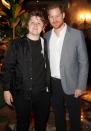 Scottish singer-songwriter Lewis Capaldi poses with Prince Harry, Duke of Sussex at an event for The Caring Foundation on Sunday to raise funds for Sentebale’s vital work supporting young people affected by HIV in southern Africa, in London. (<a href="https://people.com/royals/prince-harry-speaks-of-great-sadness-after-royal-agreement/" rel="nofollow noopener" target="_blank" data-ylk="slk:Read Harry's very personal spech here;elm:context_link;itc:0;sec:content-canvas" class="link ">Read Harry's very personal spech here</a>.)