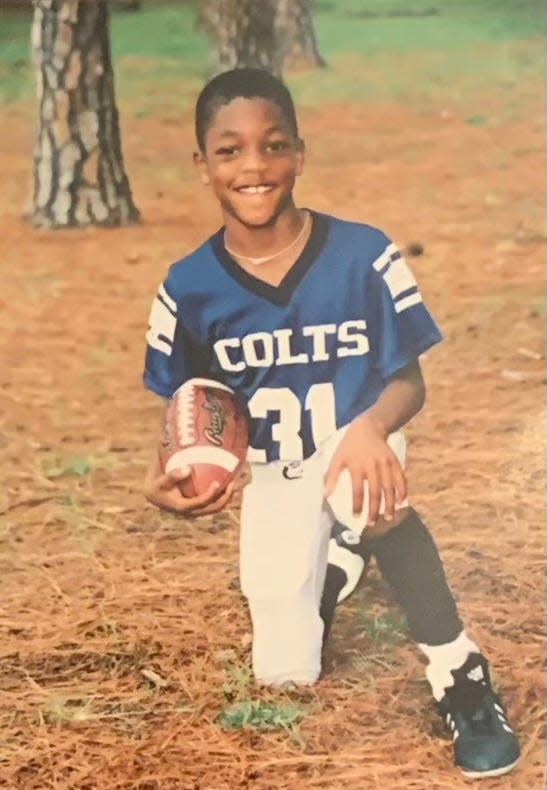 Dayo Odeyingbo's first youth football team in Flower Mound, Texas, was called the Colts.