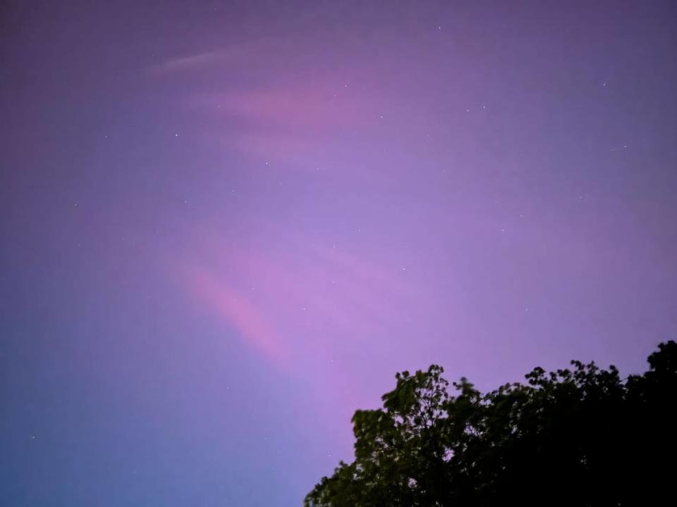 CharlotteFive editor Melissa Oyler captured this image of the northern lights late Friday, May 10, 2024, from the NoDa section of Charlotte.
