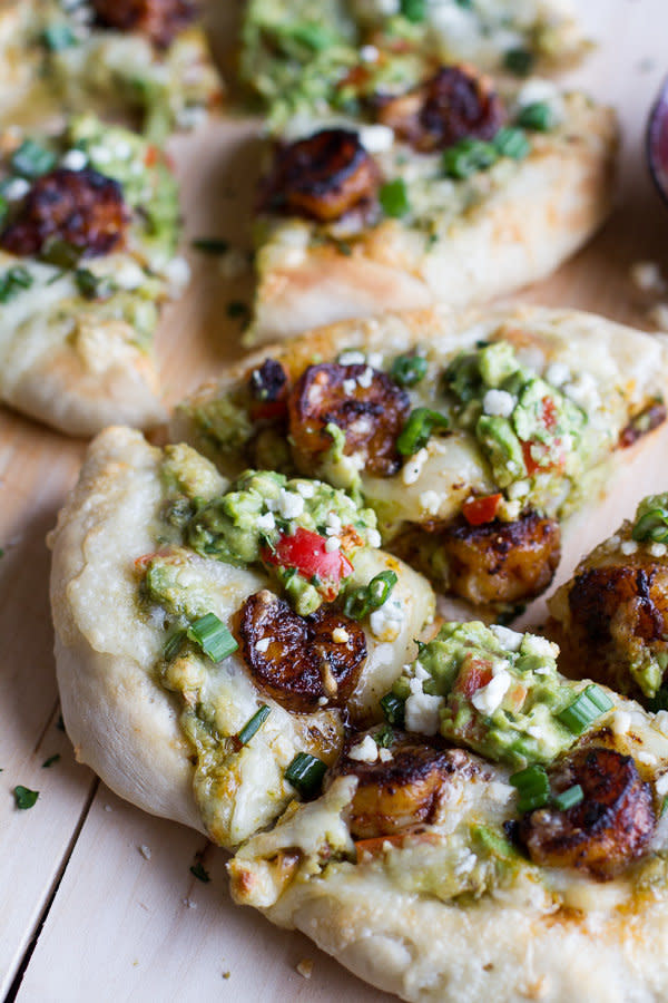 <strong>Get the <a href="http://www.halfbakedharvest.com/chipotle-cajun-shrimp-guacamole-pizza/" target="_blank">Chipotle Cajun Shrimp and Guacamole Pizza recipe</a> from Half Baked Harvest</strong>