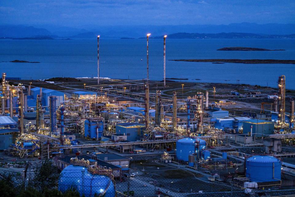 FILE - A view of the Karsto processing plant in North Rogaland, Norway, Wednesday, Sept. 28, 2022. The suspected sabotage this week of two gas pipelines that tied Russia and Europe together is driving home how vital yet weakly protected undersea infrastructure is vulnerable to attack, with potentially catastrophic repercussions for the global economy. (Cornelius Poppe/NTB Scanpix via AP, File)