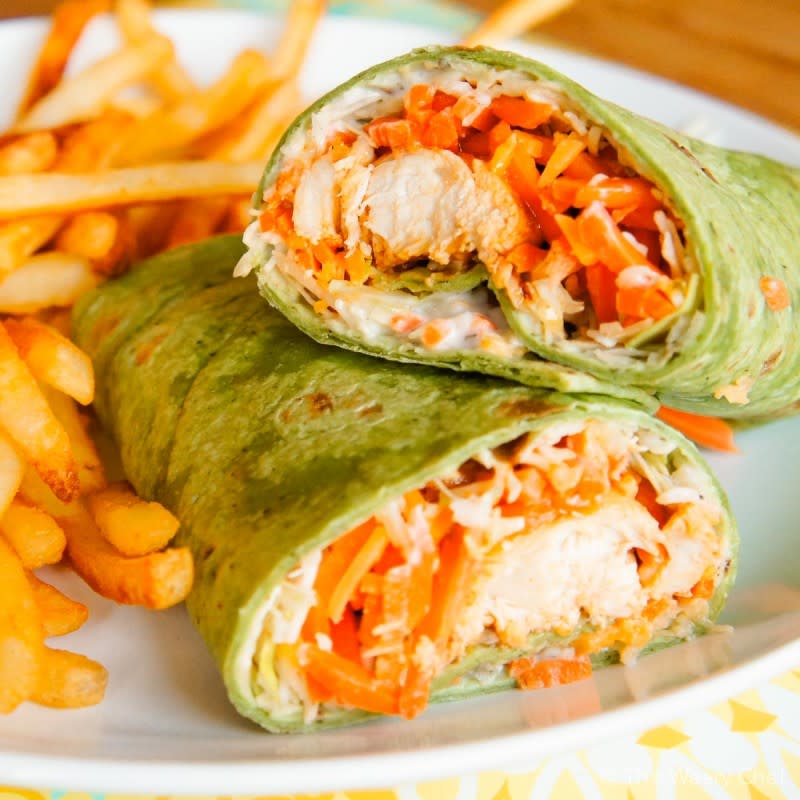 <p>The Weary Chef</p><p>CLICK >> <a href="https://wearychef.com/buffalo-chicken-wraps/" rel="nofollow noopener" target="_blank" data-ylk="slk:Buffalo Chicken Wraps;elm:context_link;itc:0;sec:content-canvas" class="link ">Buffalo Chicken Wraps</a> by The Weary Chef</p>