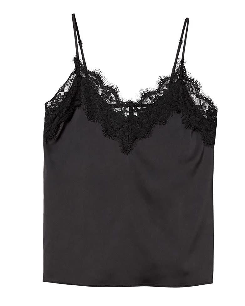 9) Natalie V-Neck Lace Trimmed Camisole Tank Top Shirt