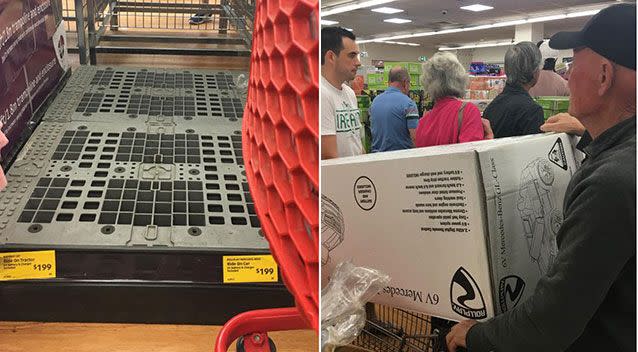 Across the country, shoppers were disappointed to find bare shelves. Pictures: Supplied