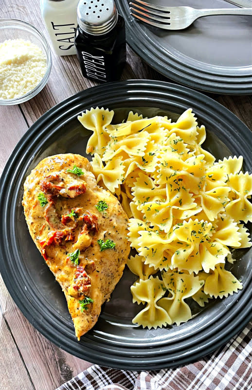 <p>Krista Marshall</p><p>This super easy, but so flavorful chicken recipe is rumored to have led to many proposals, so make it for someone you love.</p><p><strong>Get the recipe: <a href="https://parade.com/recipes/marry-me-chicken" rel="nofollow noopener" target="_blank" data-ylk="slk:Marry Me Chicken;elm:context_link;itc:0;sec:content-canvas" class="link rapid-noclick-resp">Marry Me Chicken</a></strong></p>