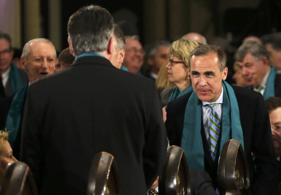 Governor of the Bank of England Mark Carney arrives for the state funeral of Canada's former finance minister Jim Flaherty in Toronto