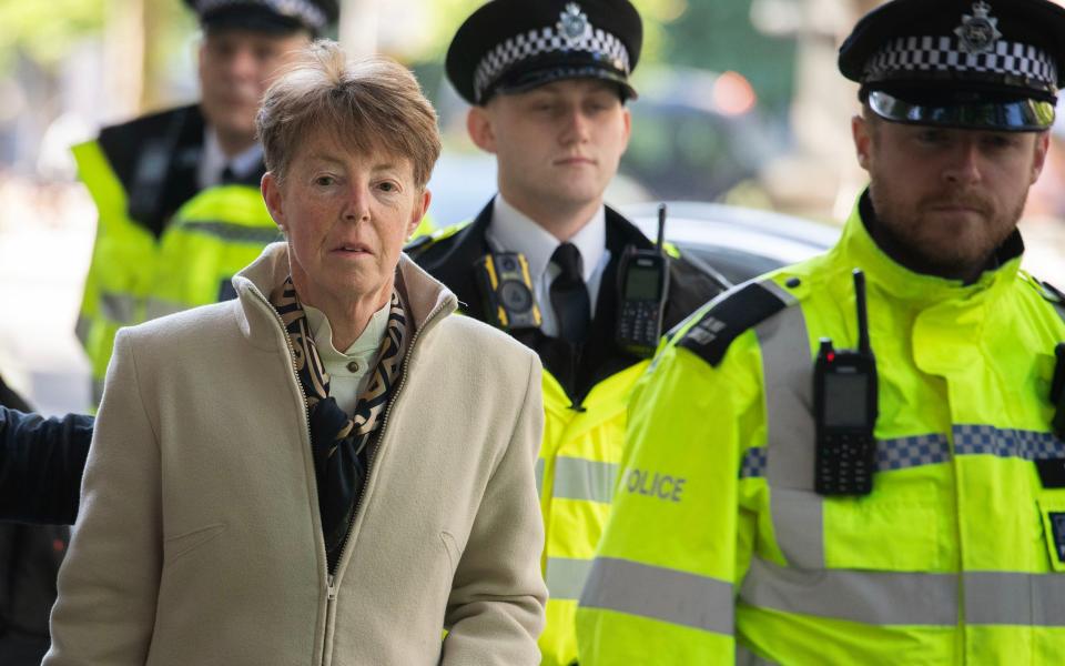 Paula Vennells arrives for her final day giving evidence at the Post Office inquiry