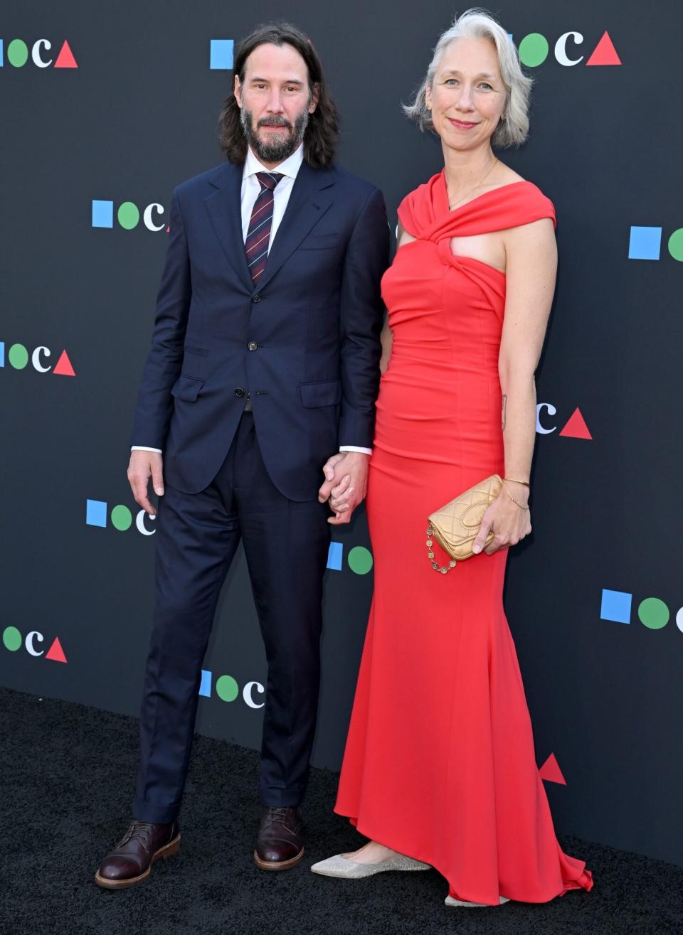 LOS ANGELES, CALIFORNIA - JUNE 04: Keanu Reeves and Alexandra Grant attend the MOCA Gala 2022 at The Geffen Contemporary at MOCA on June 04, 2022 in Los Angeles, California. (Photo by Axelle/Bauer-Griffin/FilmMagic)