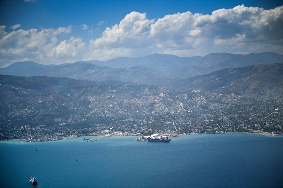 Aerial view of of Port-au-Prince Bay.