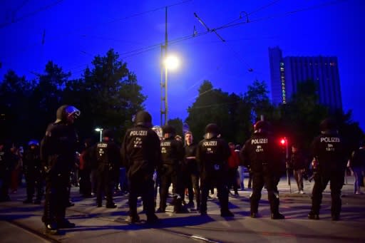 Local police, backed up by officers from across Germany, were out in force to keep both sides from clashing during the demonstrations