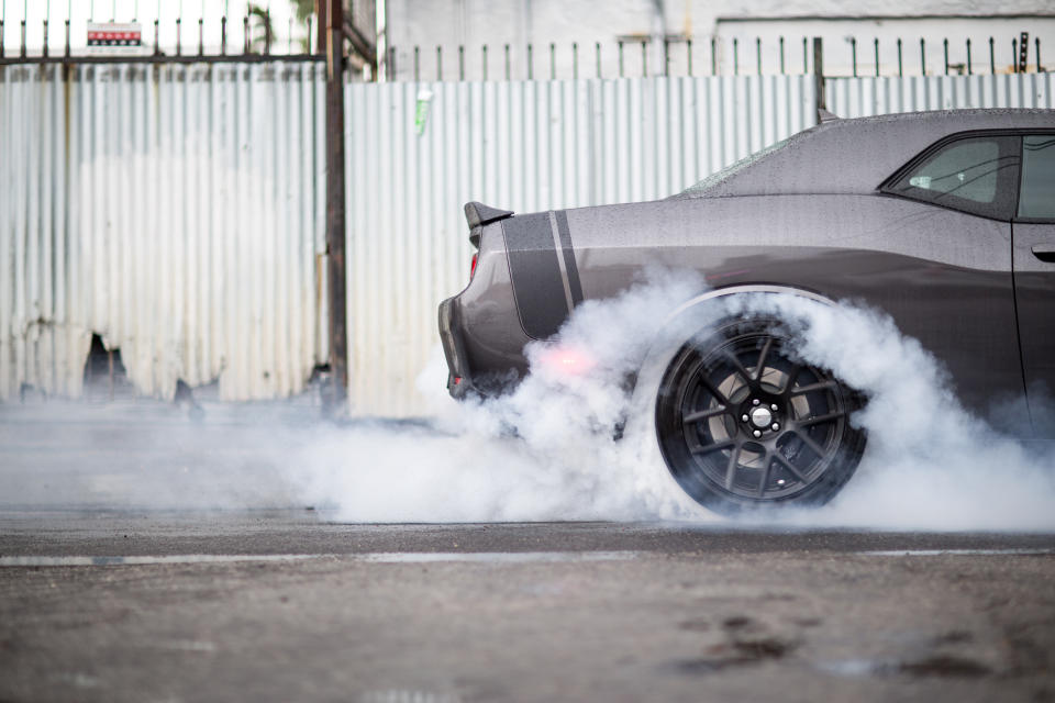 Cool Car Squealing Tires in an Alley